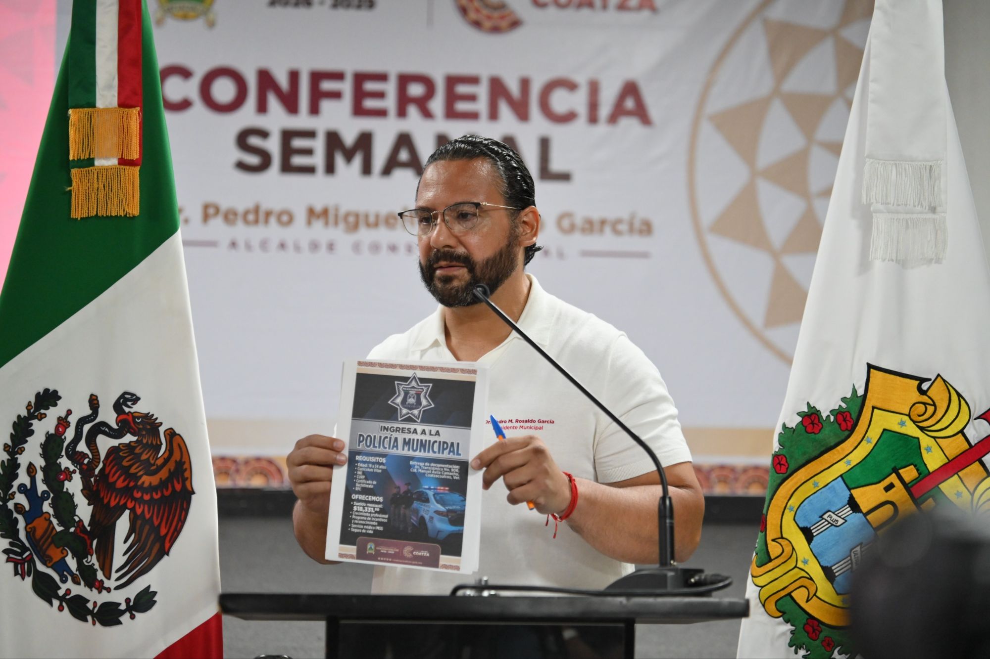 Refuerza Pedro Miguel Rosaldo convocatoria para incorporar nuevos policías municipales