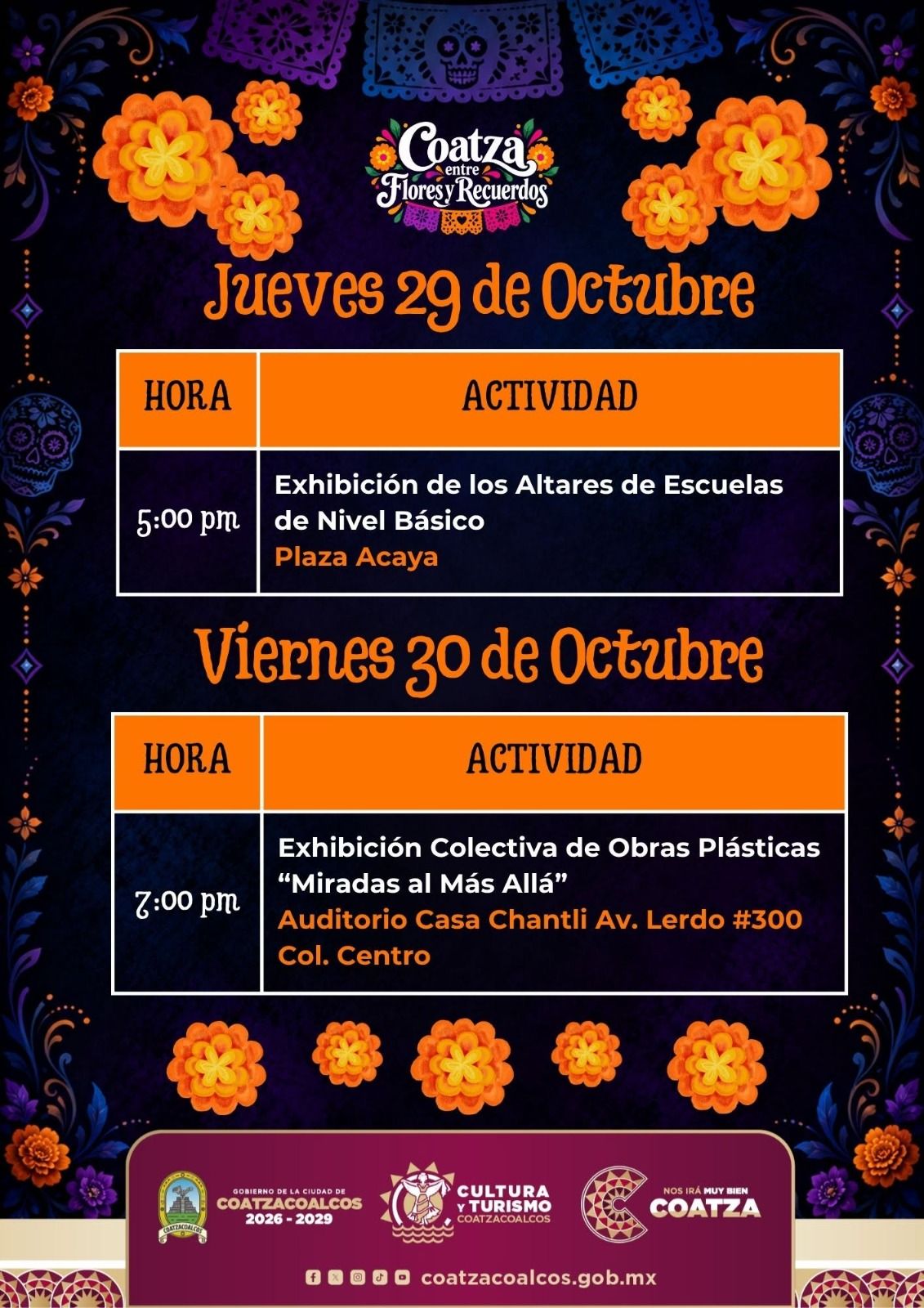 Celebrará Coatzacoalcos el Día de Muertos con cinco días de actividades culturales